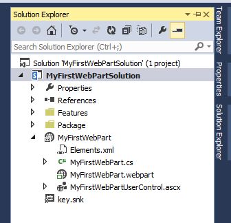 new web part added in solution explorer